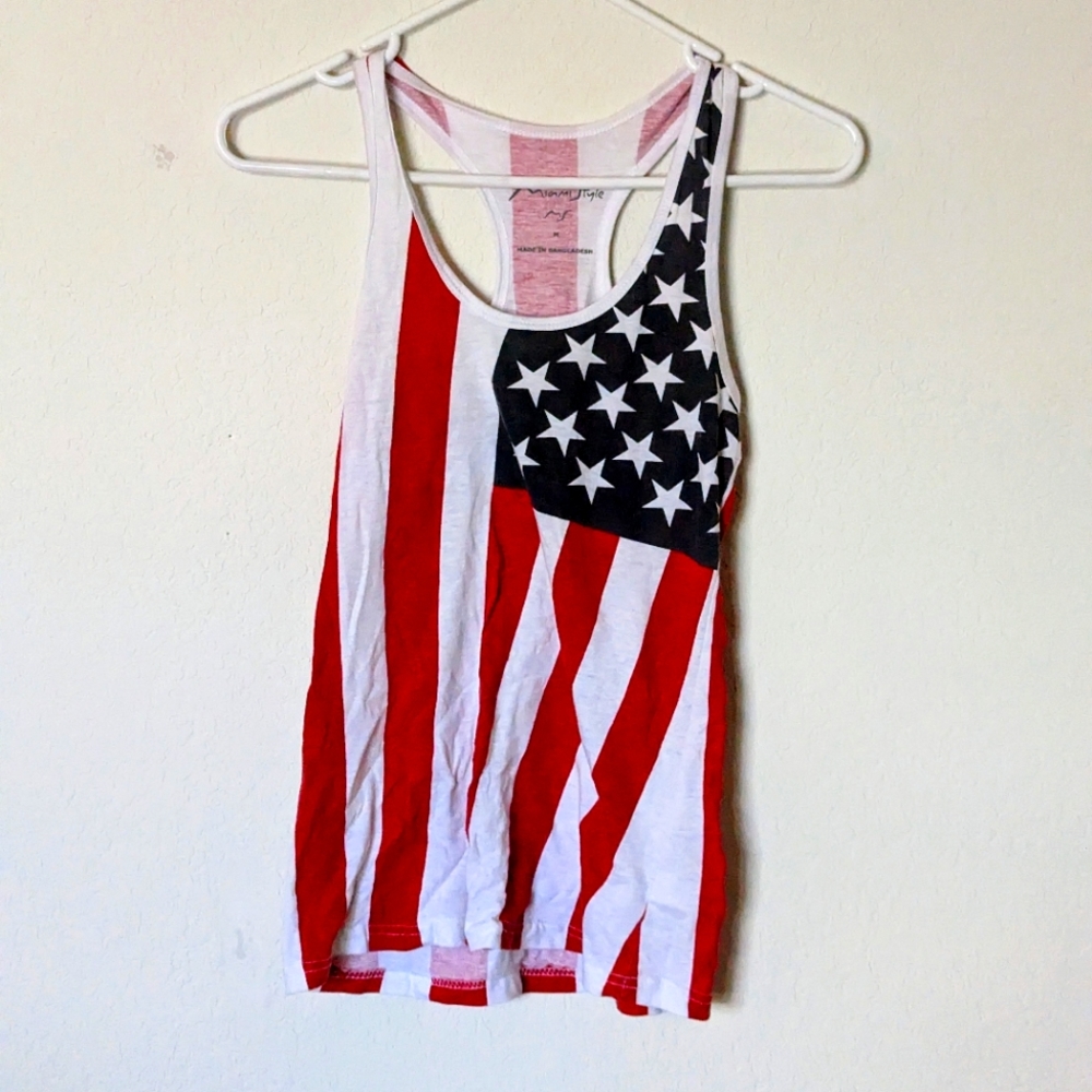Miami Style American flag Tank top